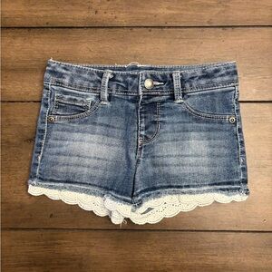Sonoma Girls Blue and White Lace Trim Shorts